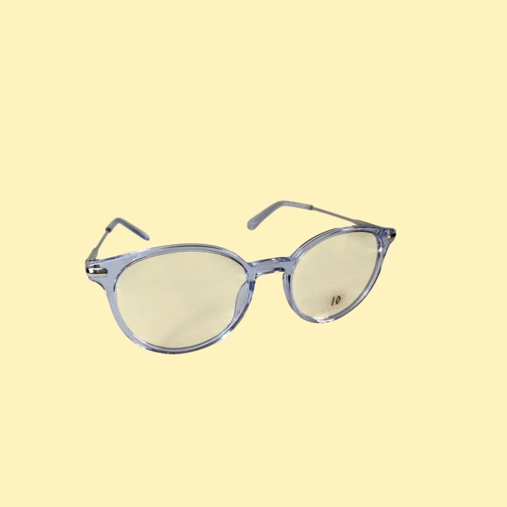 Dicaprio‎ Crystal Blue Round Eyeglass Frames Clear Light Blue Silver 49-18-140